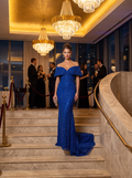 Sapphire blue beaded gown - gala